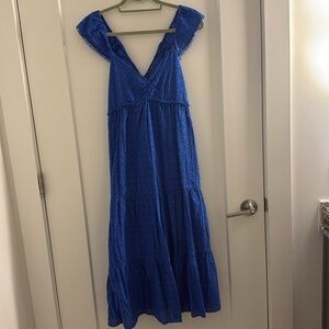 Zara Blue Eyelet Midi Dress